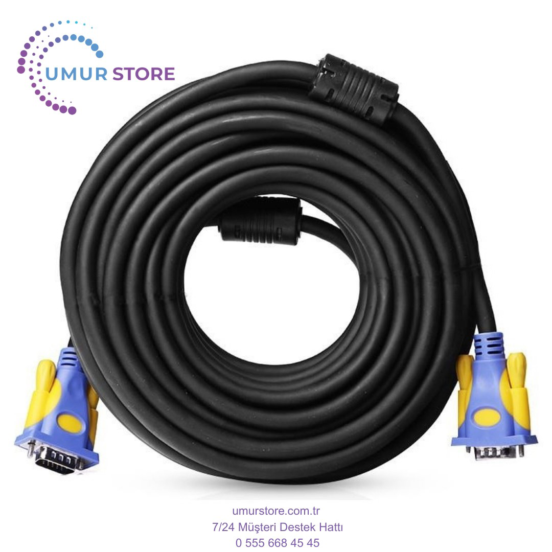 15MT Ferrıt Core Emı/rfı Filtreli VGA Kablo