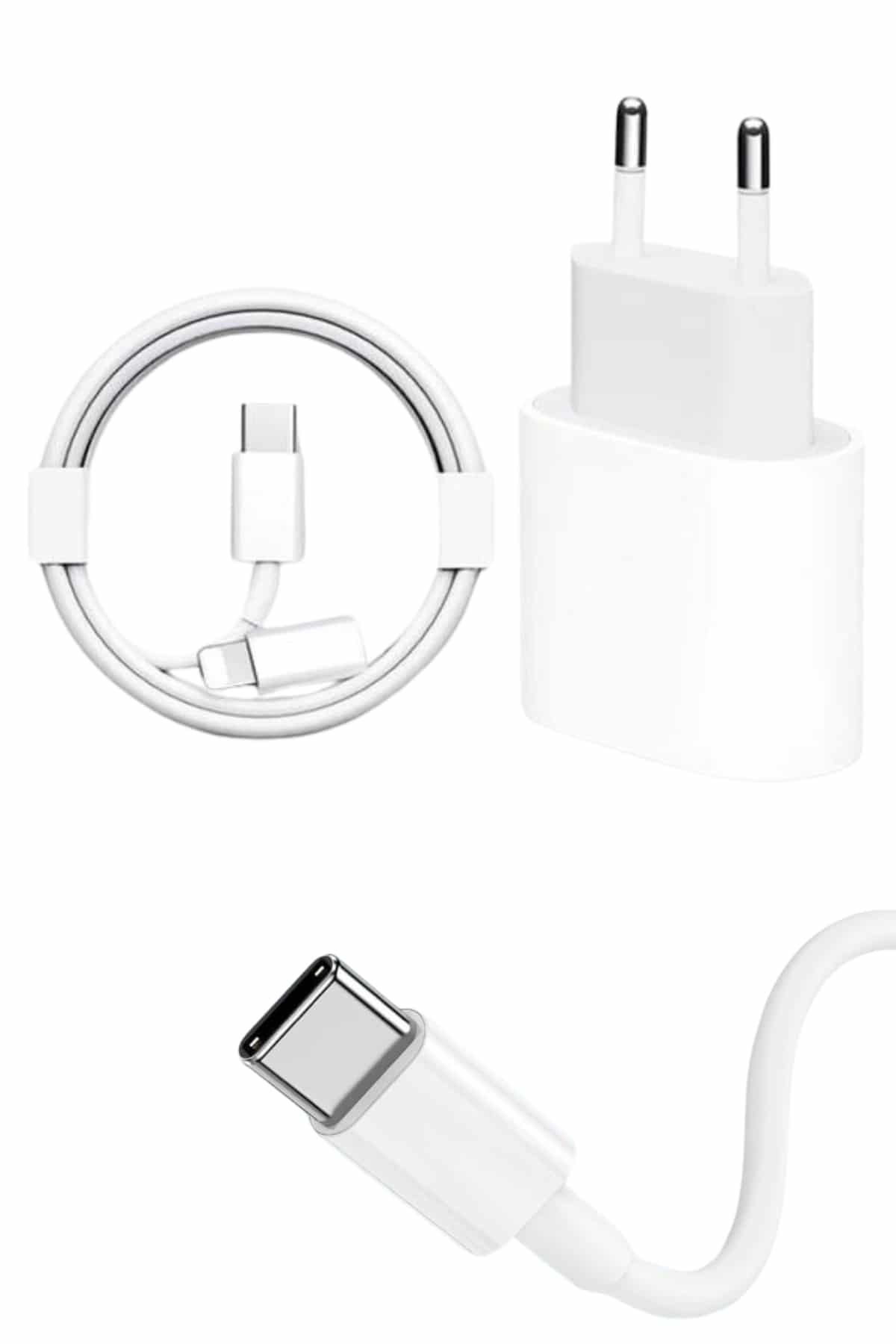 15/Pro/Pro Max 20W İOS Uyumlu Hızlı Şarj Aleti Adaptörlü Beyaz -