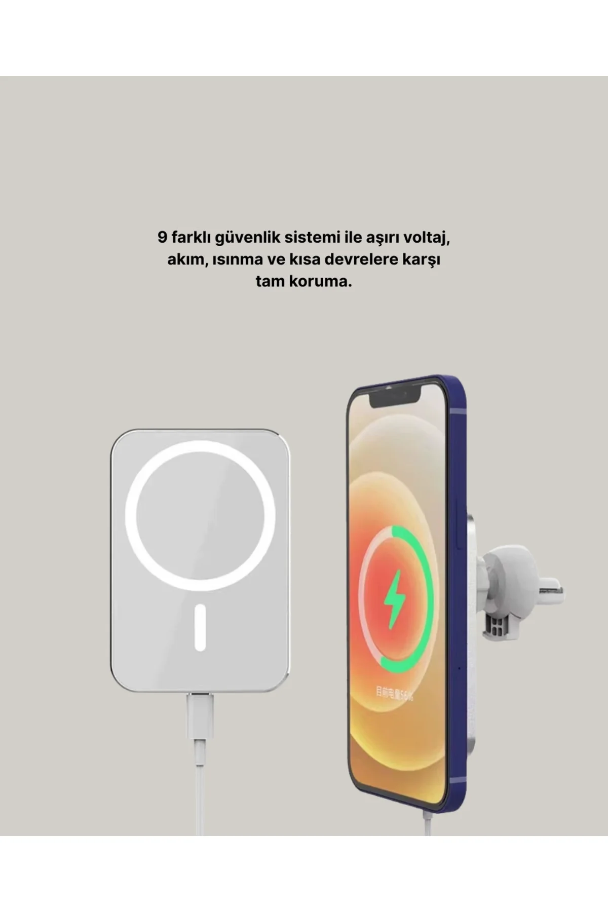 15W Araç Telefon Tutucu Kablosuz Hızlı Şarj Özellikli