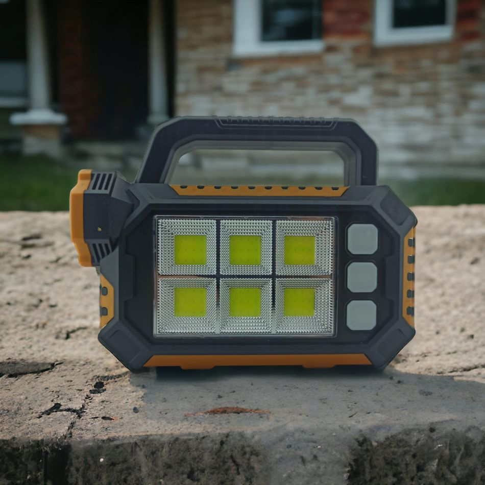 15W Güneş Enerjili Powerbank Özellikli Çok Fonksiyonlu Işıldak Fe