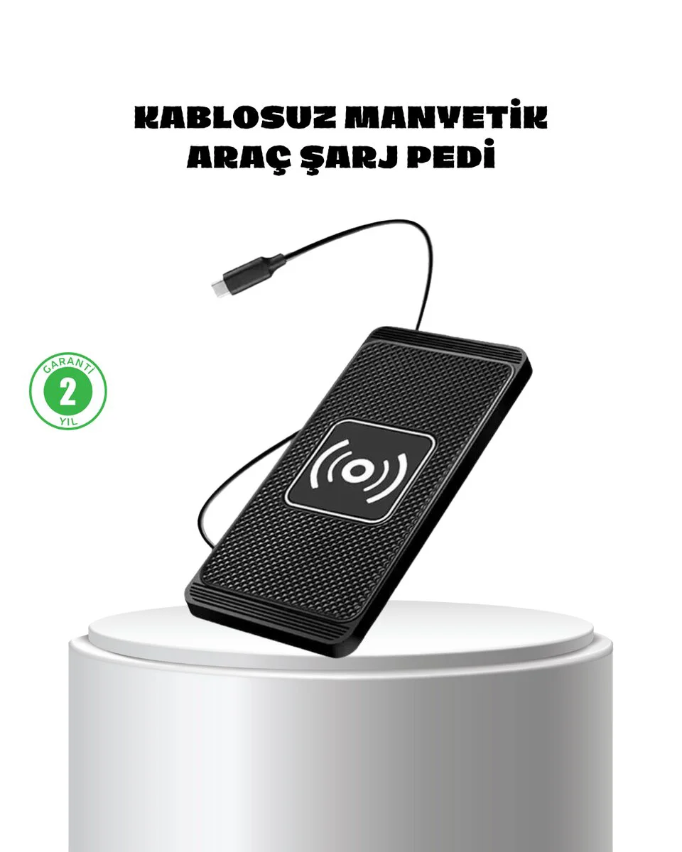 15W Hızlı Manyetik Şarj Pedi - Kaymaz Silikon Taban, Qi & MagSafe Destekli Güvenli Şarj Çözümü