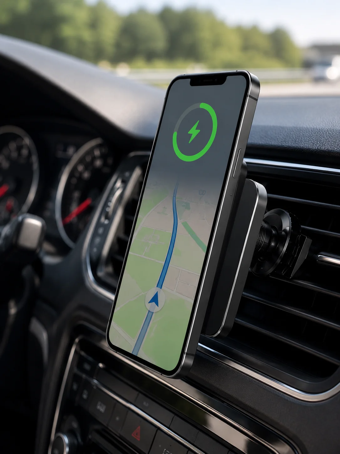 15W Hızlı Şarj Destekli Manyetik Araç Telefon Tutucu Kablosuz Araç Şarj Standı