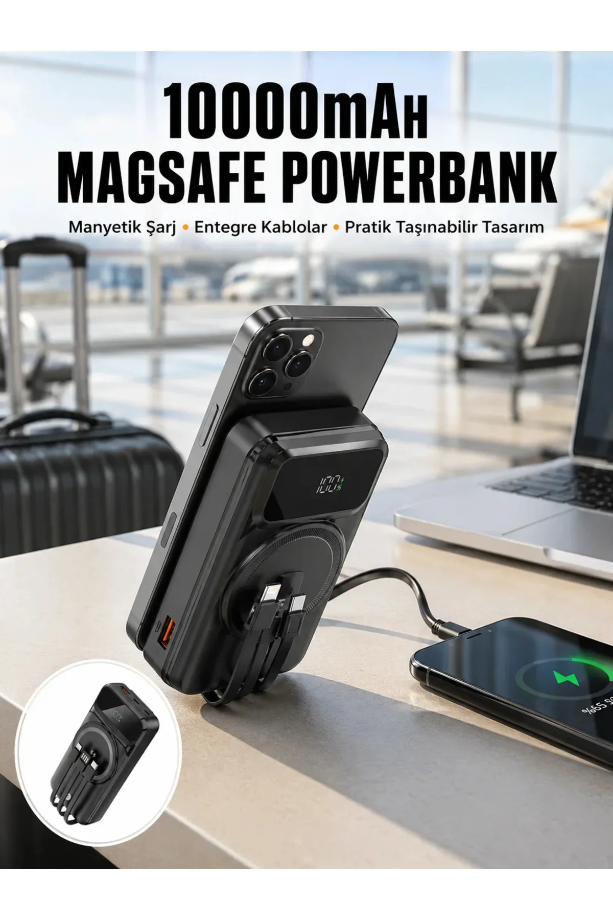 15W Kablosuz Hızlı Şarjlı 10000 mAh Powerbank – Taşınabilir, LED Göstergeli 15W Kablosuz Hızlı Şarjlı 10000 mAh Powerbank – Taşınabilir, LED Göstergeli