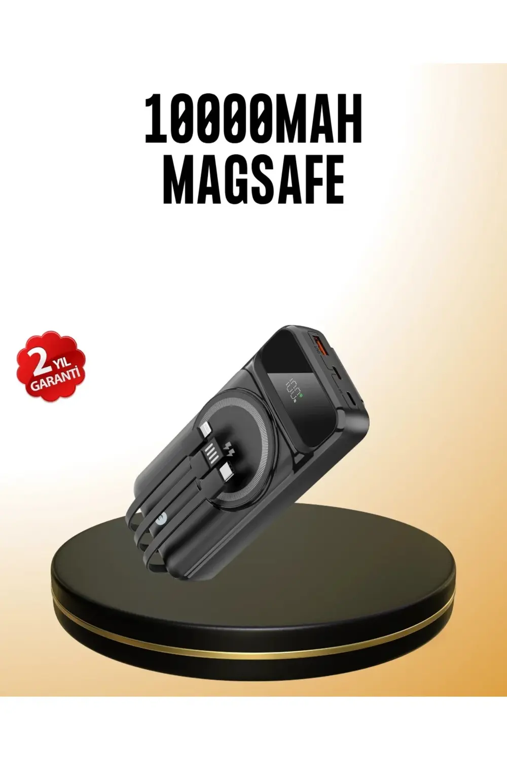 15W Kablosuz Hızlı Şarjlı 10000 mAh Powerbank – Taşınabilir, LED