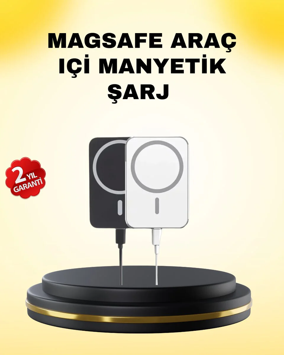 15W Kablosuz MagSafe Araç Tutucu ve Şarj İstasyonu
