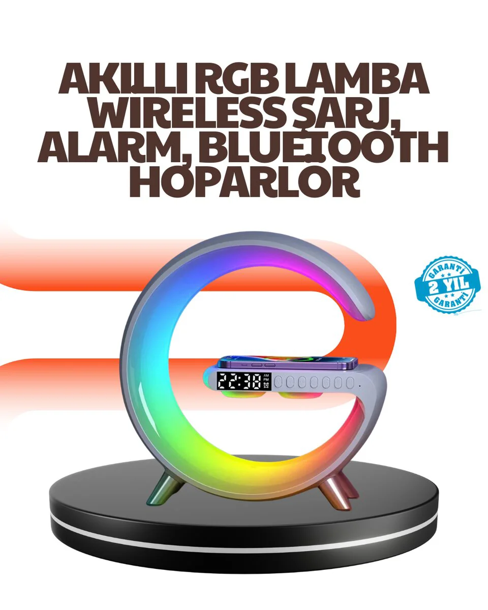 15W Kablosuz Şarjlı Akıllı Masa Lambası - RGB Modlu ve Çok Fonksiyonlu
