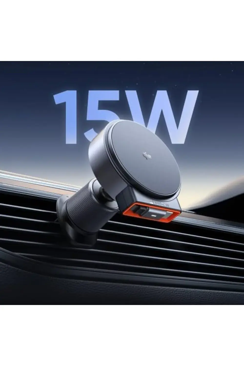 15W MagQ Qi2 Kablosuz Geri Çekilebilir Araç Şarj Cihazı ve Telefo