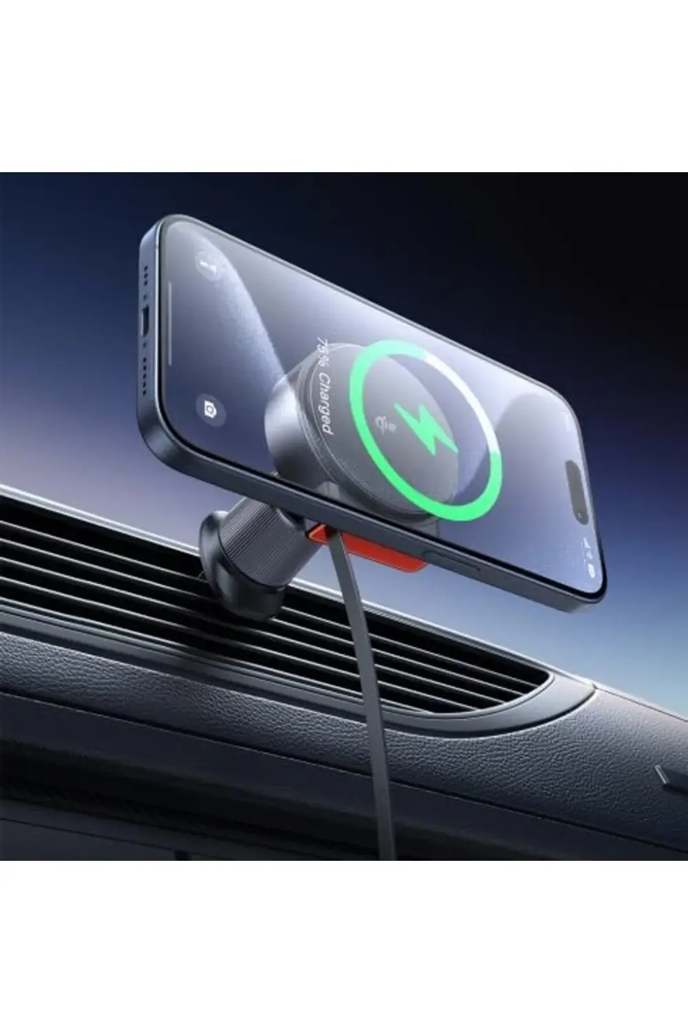 15W MagQ Qi2 Kablosuz Geri Çekilebilir Araç Şarj Cihazı ve Telefo