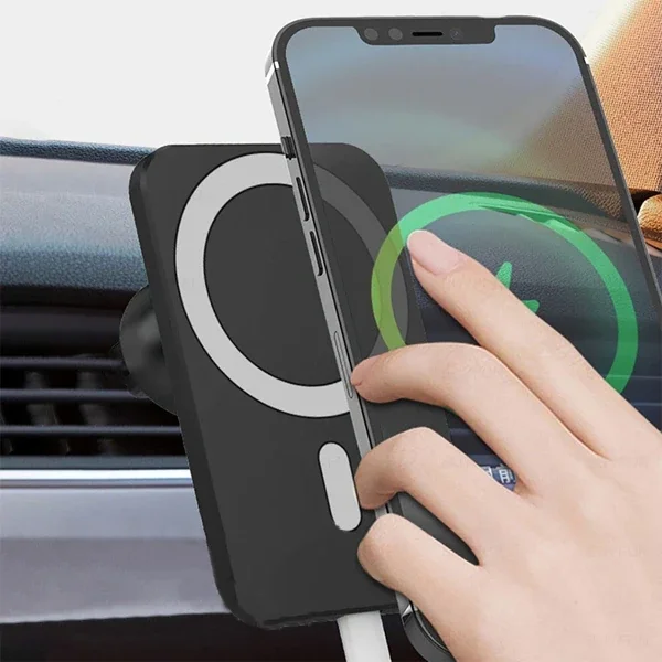 15W Magsafe Araç İçi Telefon Tutucu - Kablosuz Hızlı Şarjlı Manyetik Klik