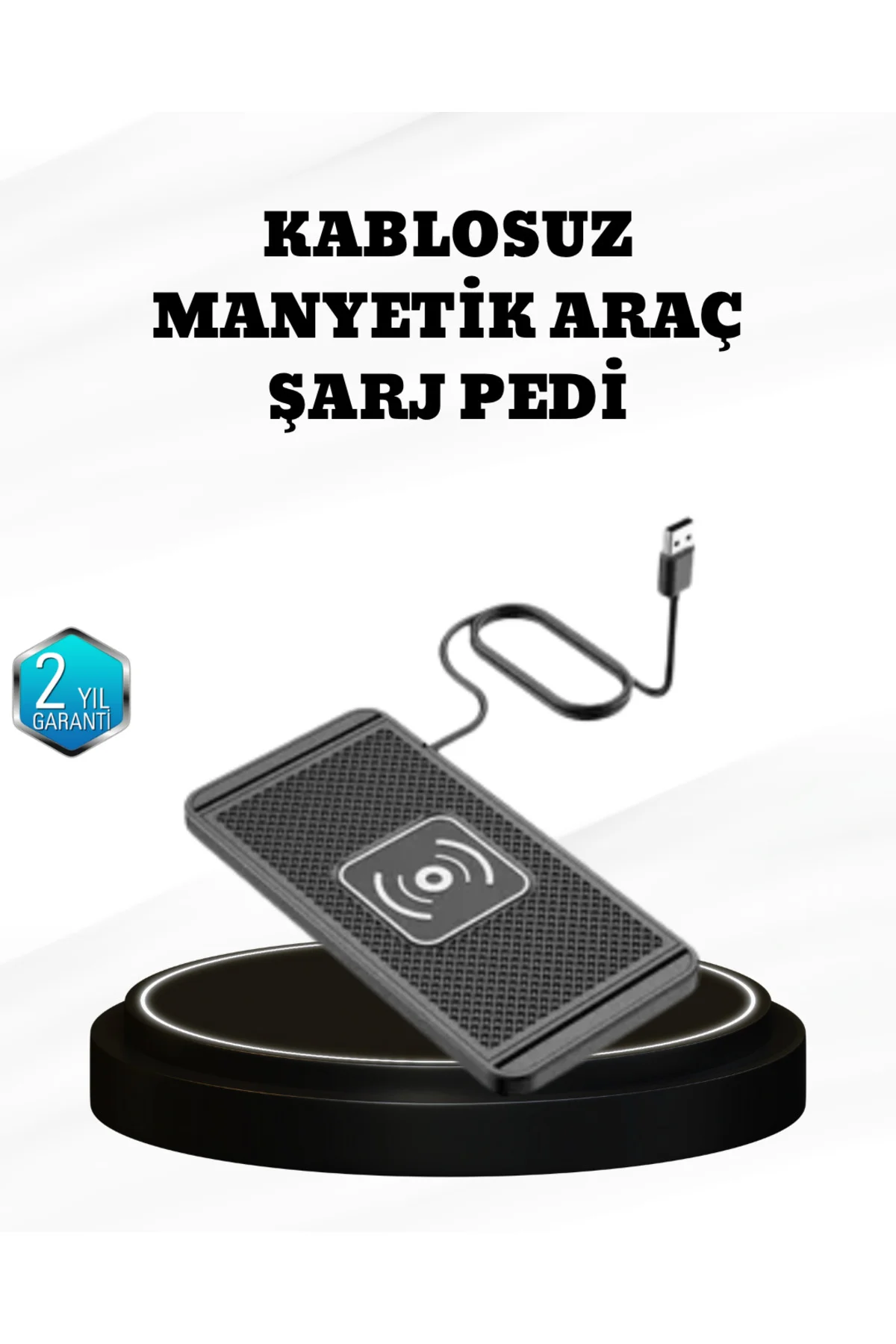 15W Manyetik Kablosuz Şarj Pedi Araç Masa Kullanımına Uygun Qi Şarj Cihazı