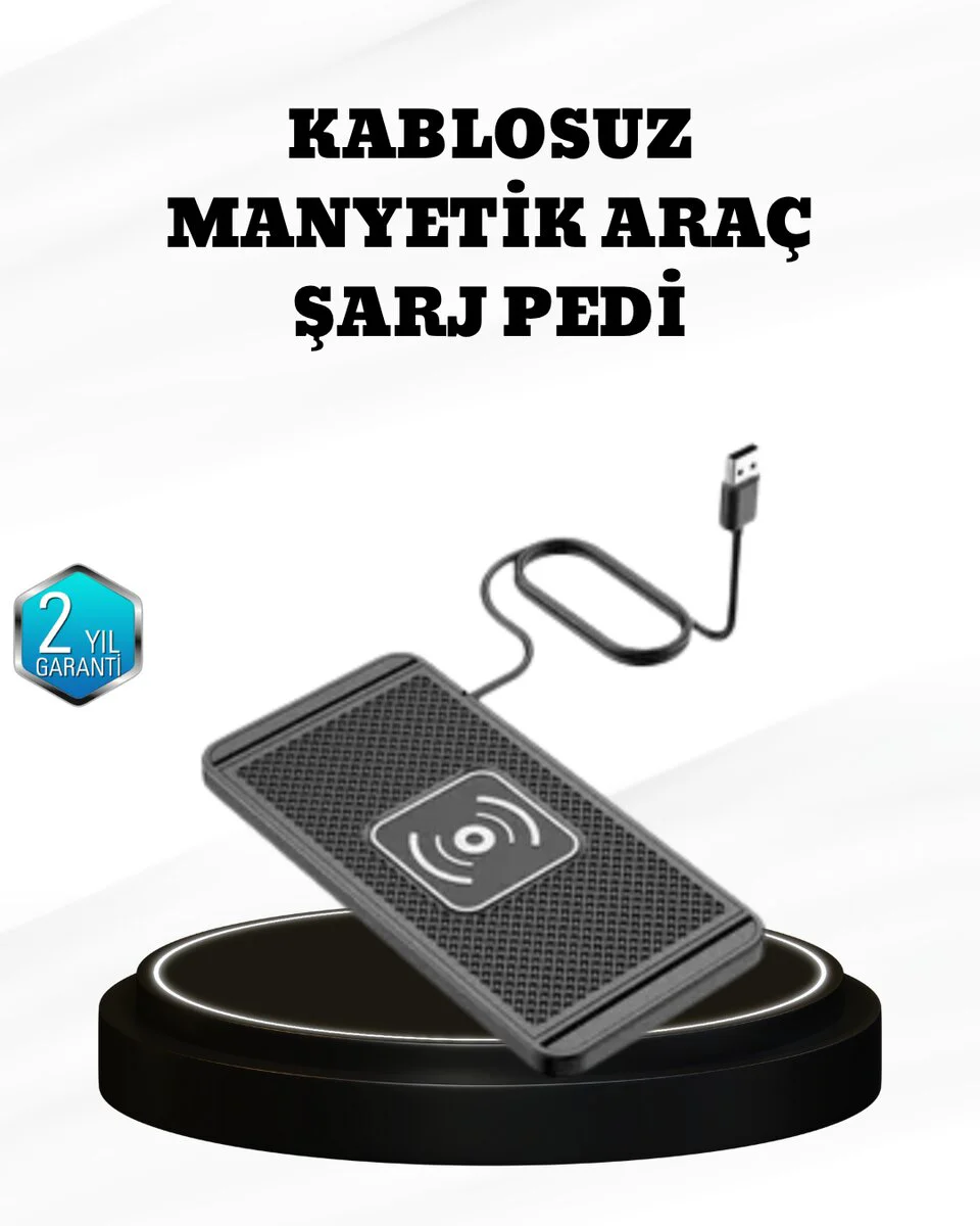 15W Manyetik Kablosuz Şarj Pedi - Araç ve Masa İçin MagSafe Uyumlu Qi Şarj Cihazı