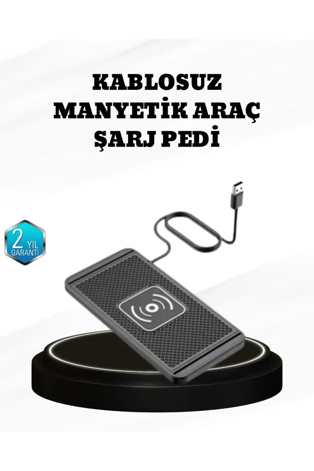 15W Manyetik Kablosuz Şarj Pedi Araç Masa Kullanımına Uygun Qi Şa