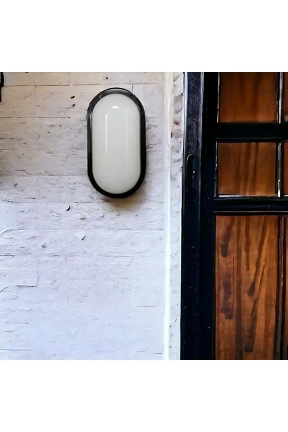 15W Siyah IP65 Oval LED Tavan ve Duvar Lambası | 1500 Lümen Beyaz