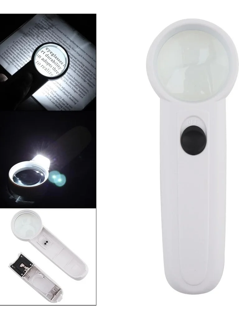 15x Çok Fonksiyonlu 2 Led Işıklı Taşınabilir El Büyüteç 15x Çok Fonksiyonlu 2 Led Işıklı Taşınabilir El Büyüteç