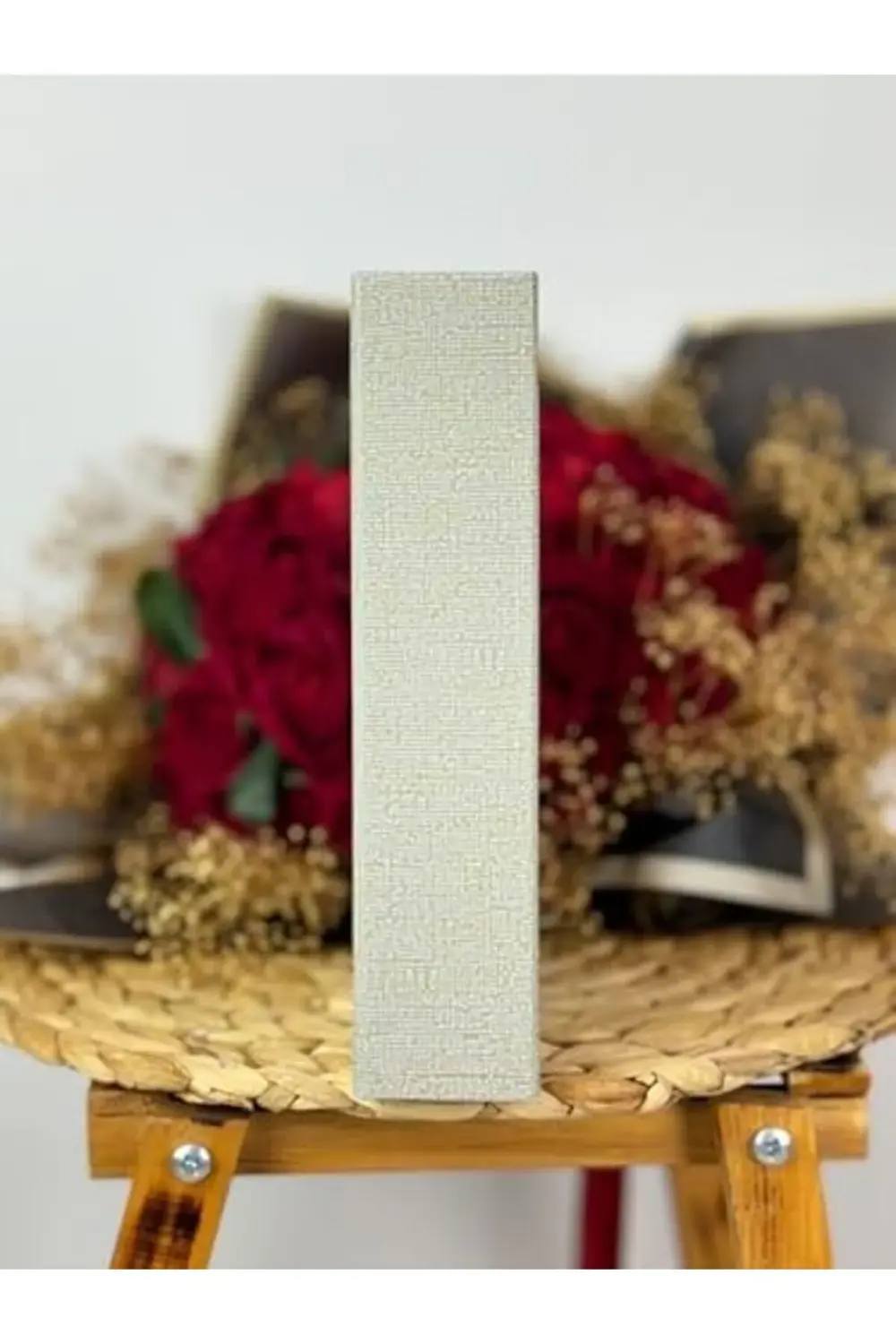 15x21cm 100 Fotoğraf Kapasiteli Lüks Çerçeveli Koton Fotoğraf Alb