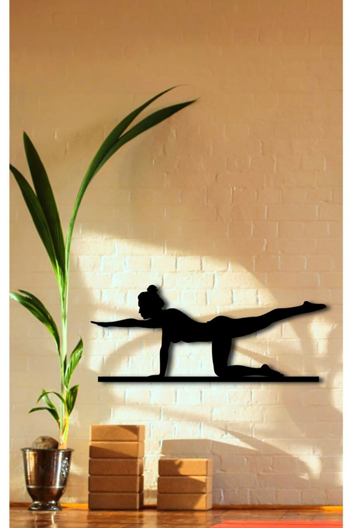 15x35 Pilates Dekor Tablo Mdf Ahşap Lazer Kesim Duvar Panosu Siya
