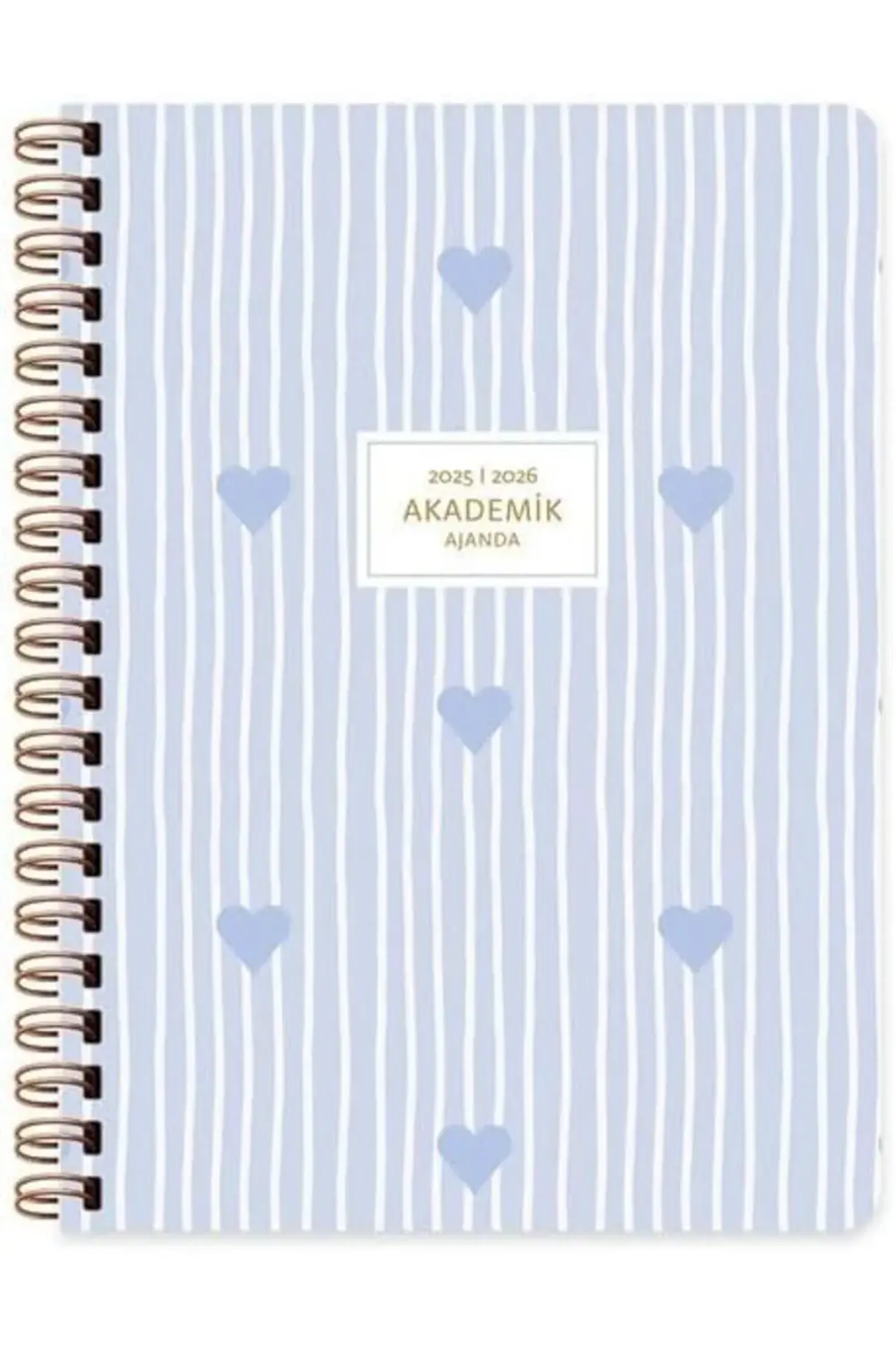 16 * 23 Spiralli Akademik Ajanda - Mavi Kalp 1178227