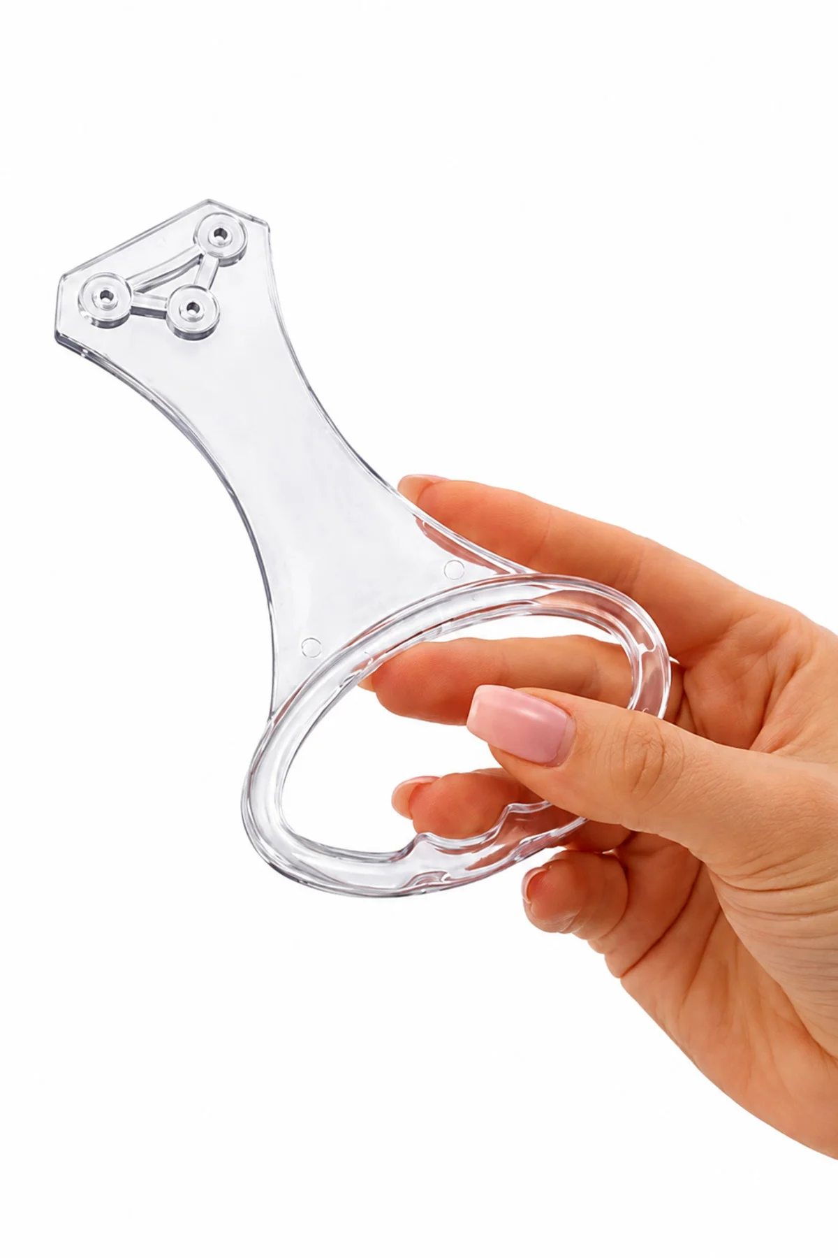 16 Adet Şeffaf Baza Kulpu – Ergonomik Kavramalı Dayanıklı Plastik Baza Kaldırma Kulpu – 3 Nokta Montajlı Şeffaf Mobilya Tutacağı
