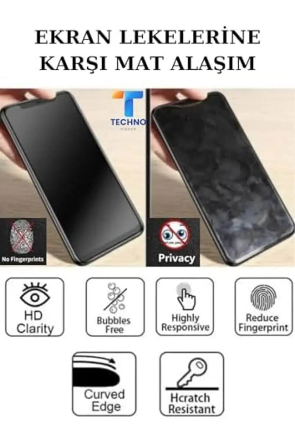 16 Mat Hayalet Cam Darbelere Karşı Dayanıklı Esnek Ekran 1088605