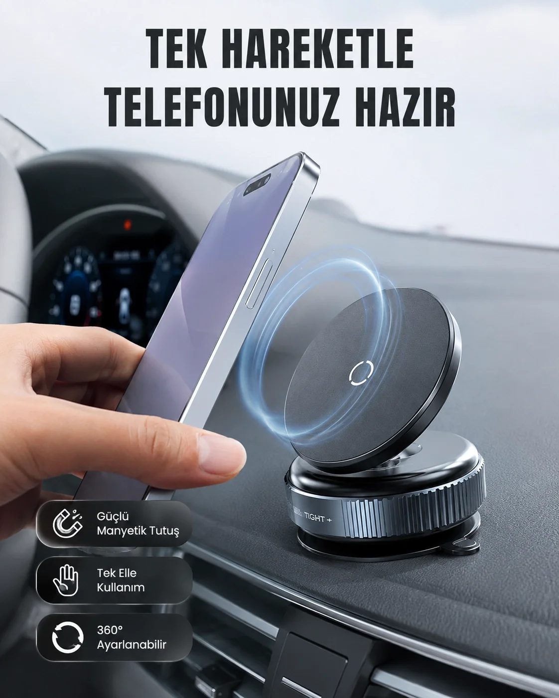 16 Mıknatıslı Araç Telefon Tutucu Kaymaz ve Güvenli 16 Mıknatıslı Araç Telefon Tutucu Kaymaz ve Güvenli