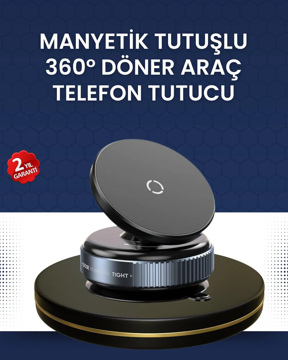 16 Mıknatıslı Araç Telefon Tutucu - 360° Dönebilen Kaymaz ve Güvenli Tutucu