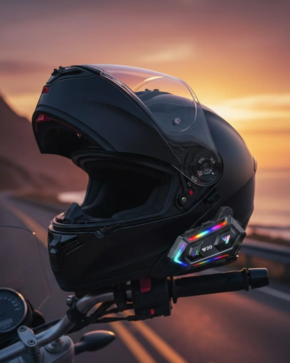 16 Mod RGB Işıklı Motosiklet Intercom – Çift Telefon Destekli Yüksek Performanslı Cihaz