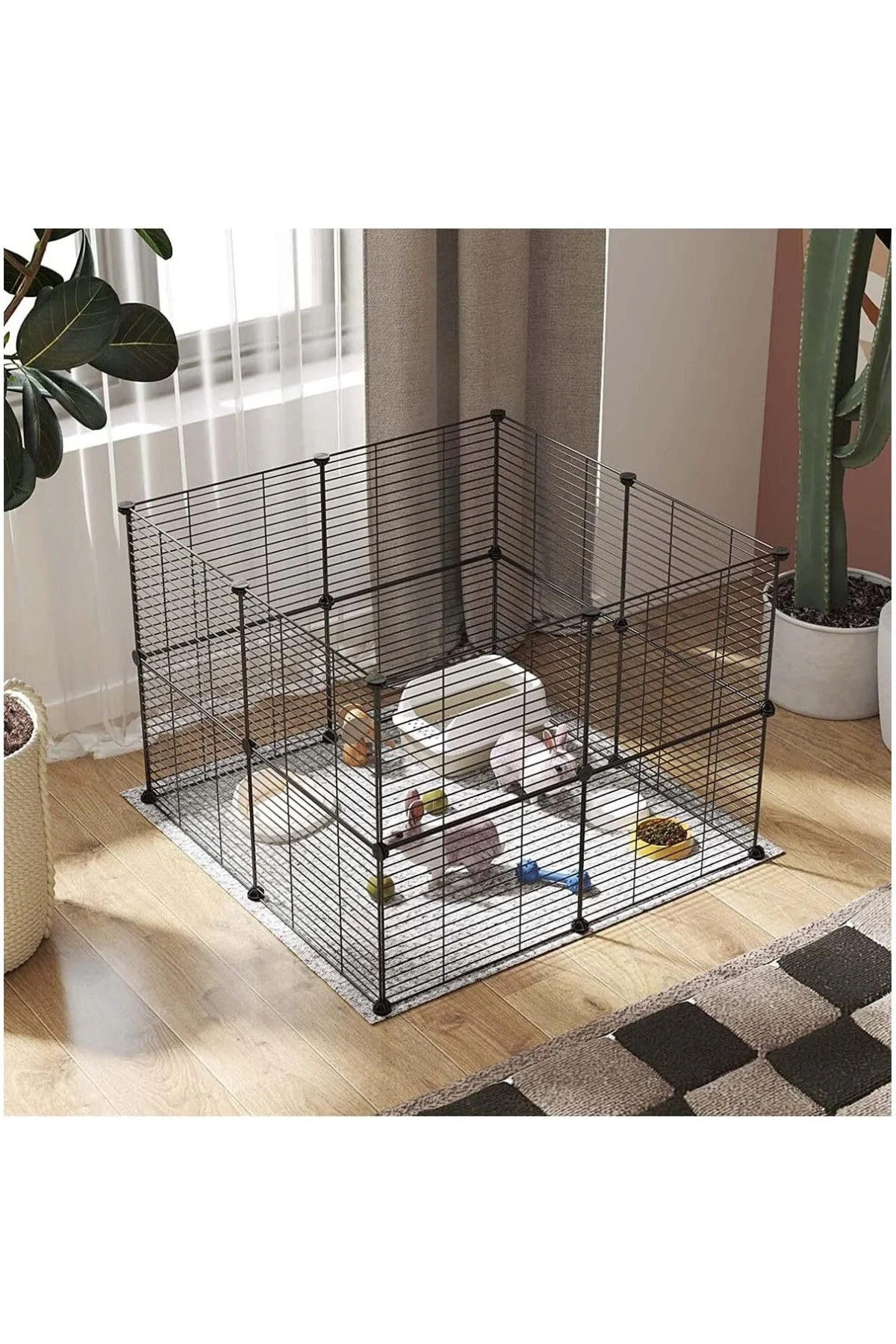 16 Panel Evcil Küçük Hayvan Kedi Köpek Kuş Evi Kafesi Oyun Parkı 