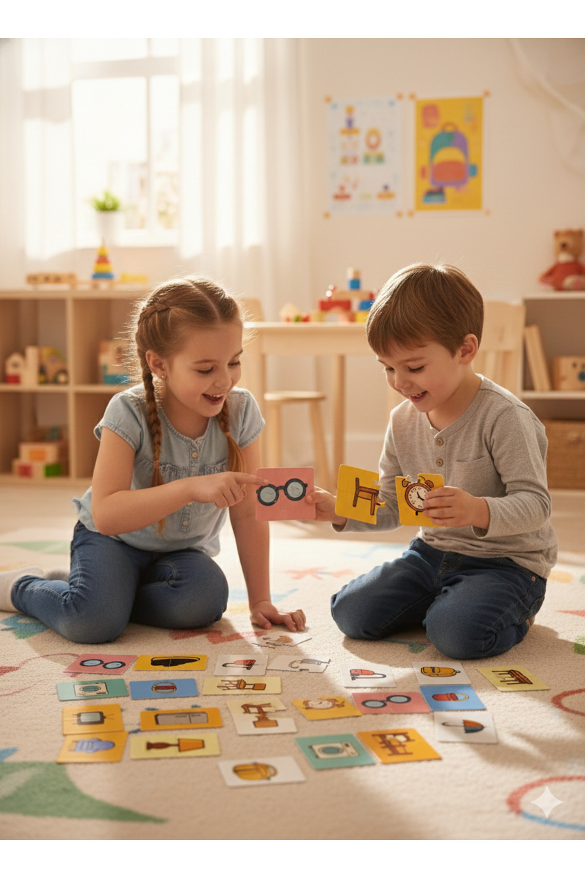 16 Parça Eşyalar Alemi | Zeka Geliştirici Eşleştirme Puzzle Eğiti