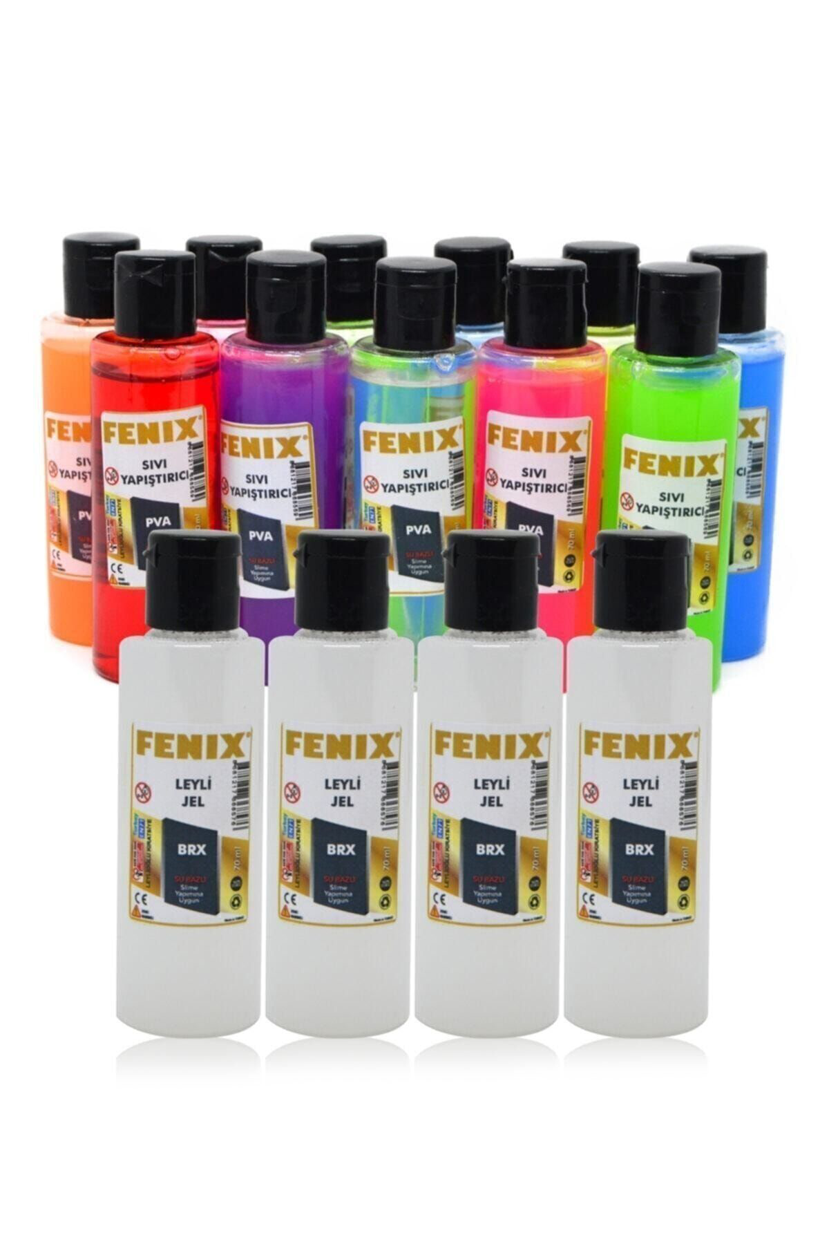 16 Parça Slime Yapım Seti - 12 Adet Slime Slaym Jeli + 4 Adet Sıv