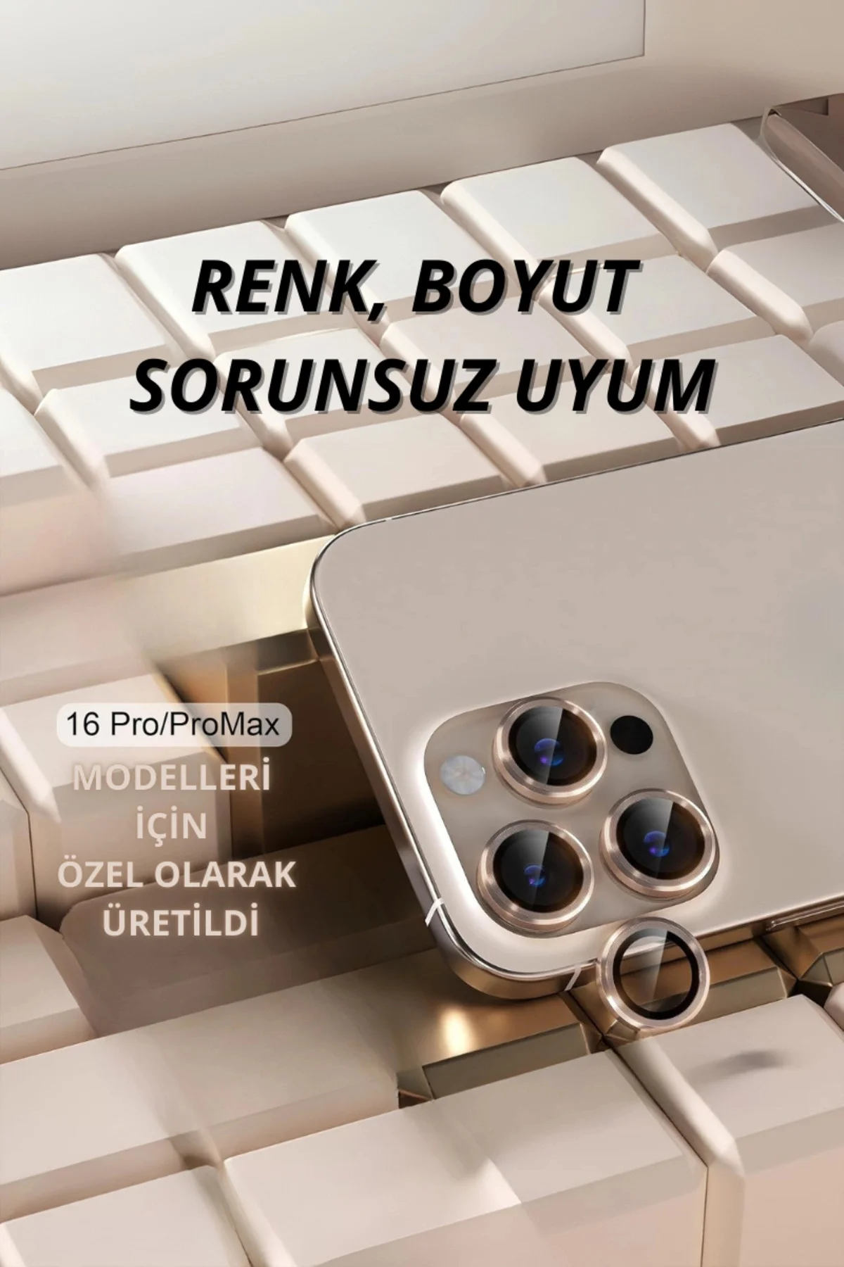 16 Pro Kamera Lens Koruyucu Naturel