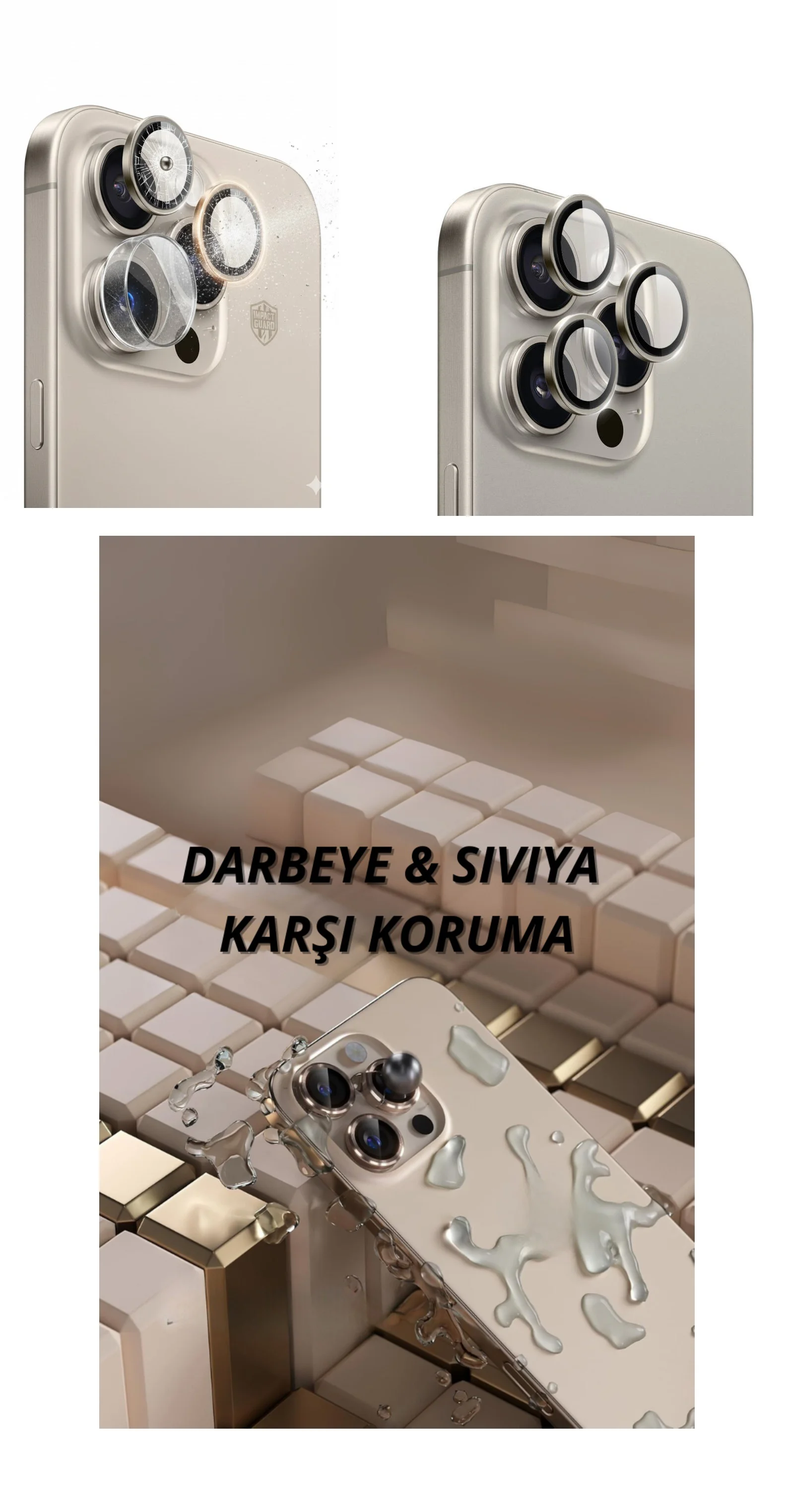 16 Pro Kamera Lens Koruyucu Naturel