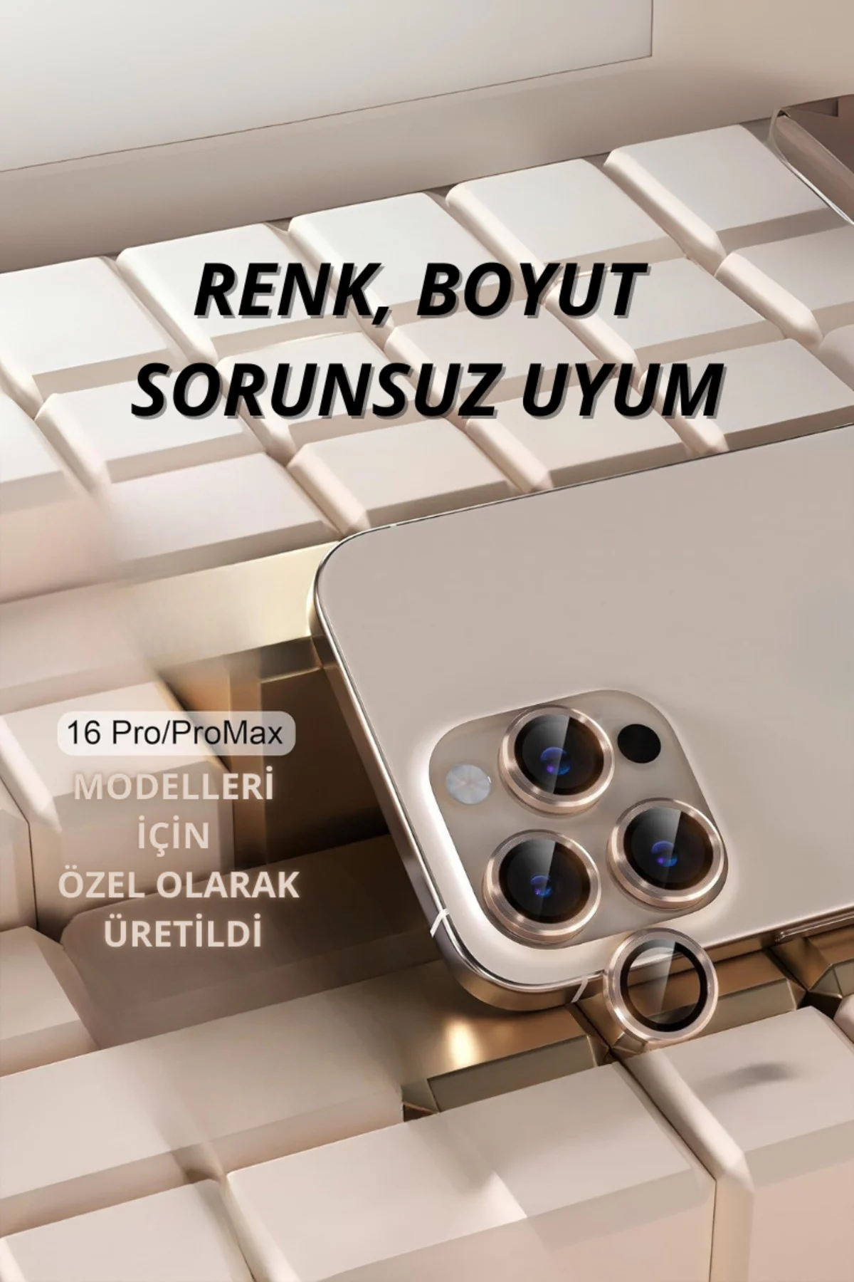 16 Pro Max Kamera Lens Koruyucu Naturel