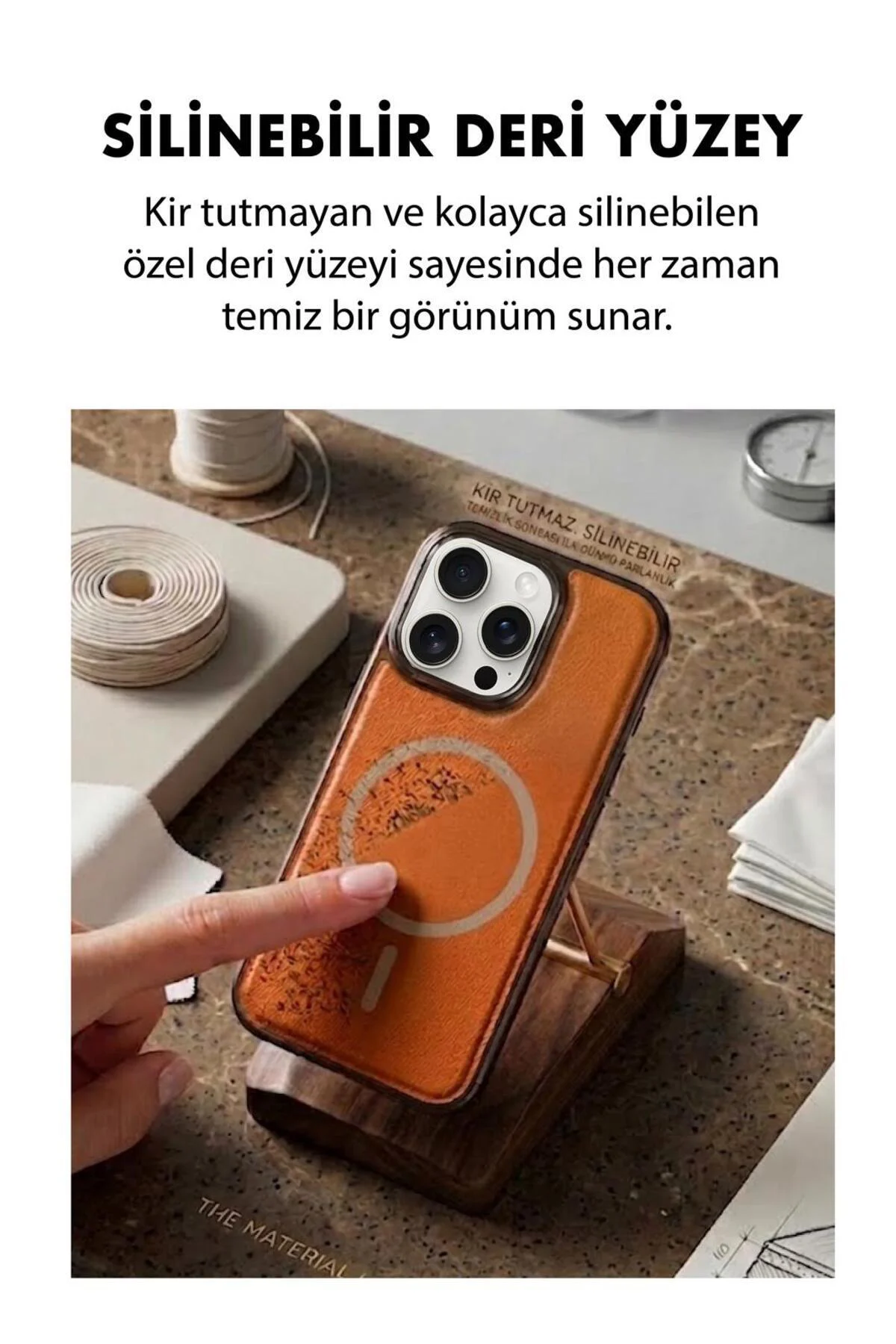 16 Pro Max Uyumlu Deri Cold Magsafe Kapak Sert Ultra İnce Tam Kor