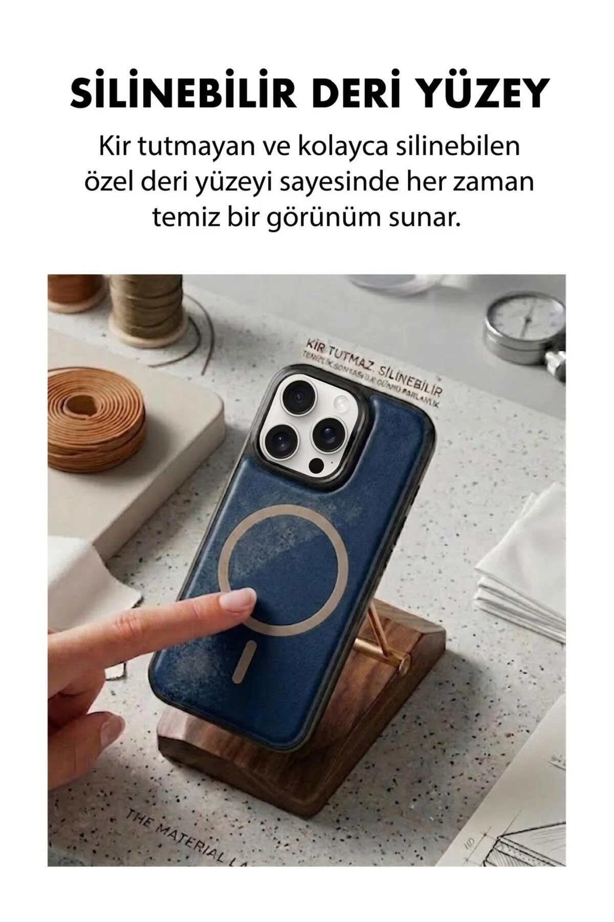 16 Pro Max Uyumlu Deri Cold Magsafe Kapak Sert Ultra İnce Tam Kor