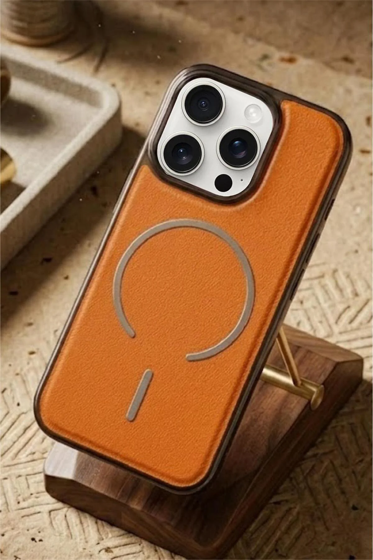 16 Pro Max Uyumlu Deri Cold Magsafe Kapak Sert Ultra İnce Tam Kor