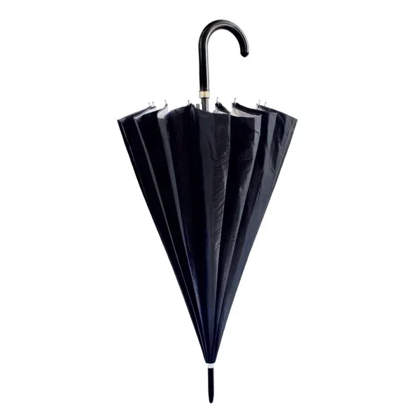 16 Telli Deri Saplı Sağlık Bastonu Şemsiye Fonksiyonlu