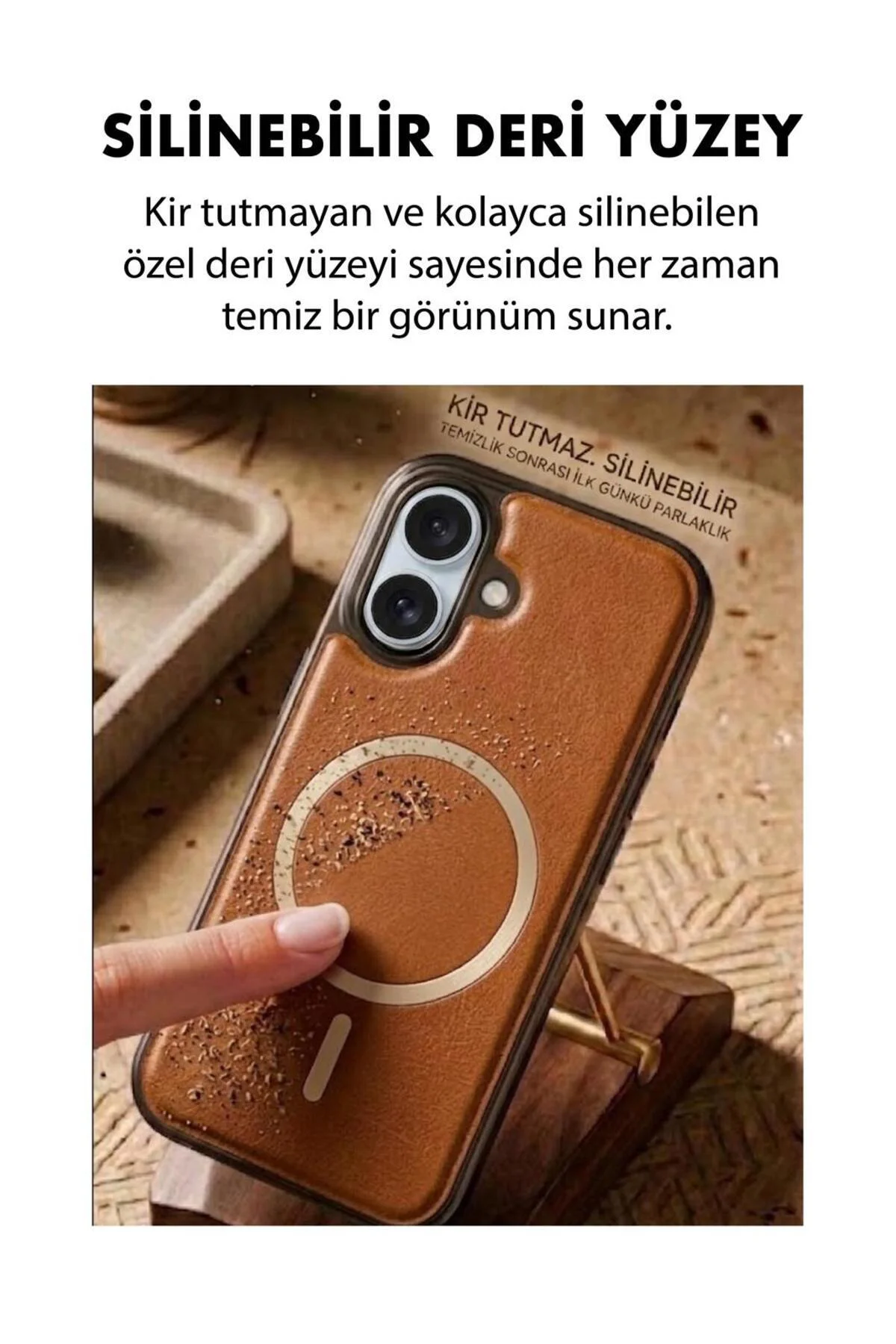 16 Uyumlu Deri Cold Magsafe Kapak Sert Ultra İnce Tam Korum Kablosuz Şarj Destekli Kılıf