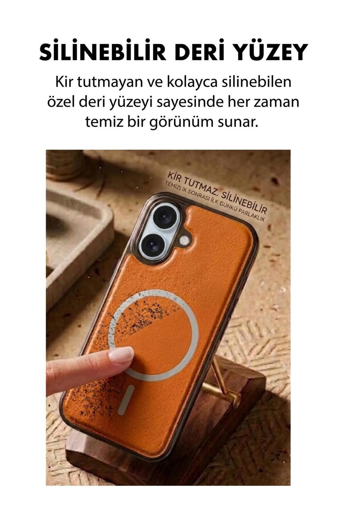 16 Uyumlu Deri Cold Magsafe Kapak Sert Ultra İnce Tam Korum Kablo