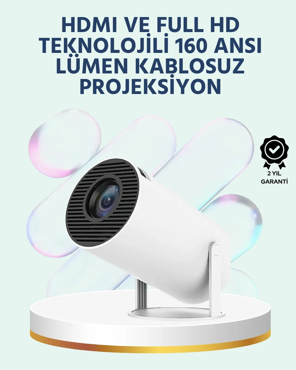 160 Ansı Lümen Parlaklığa Sahip Geniş Ekran Projeksiyon