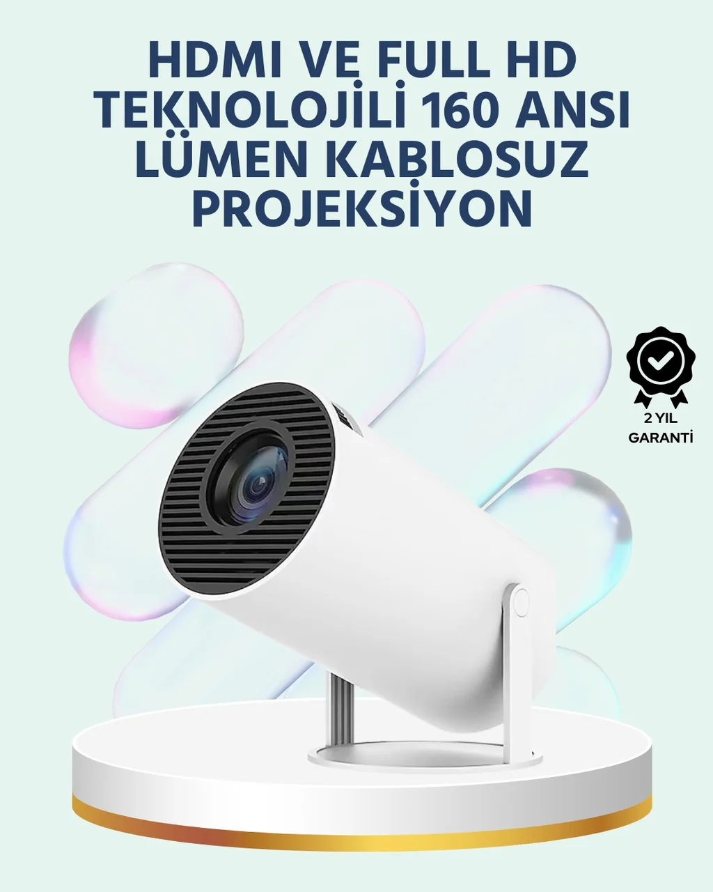 160 Ansı Lümen Parlaklığa Sahip Geniş Ekran Projeksiyon