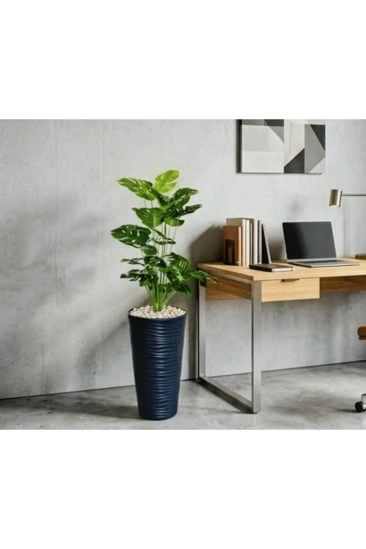160 cm Yapay Devetabanı Monstera - Dev Boy, Siyah Modern Dekorati