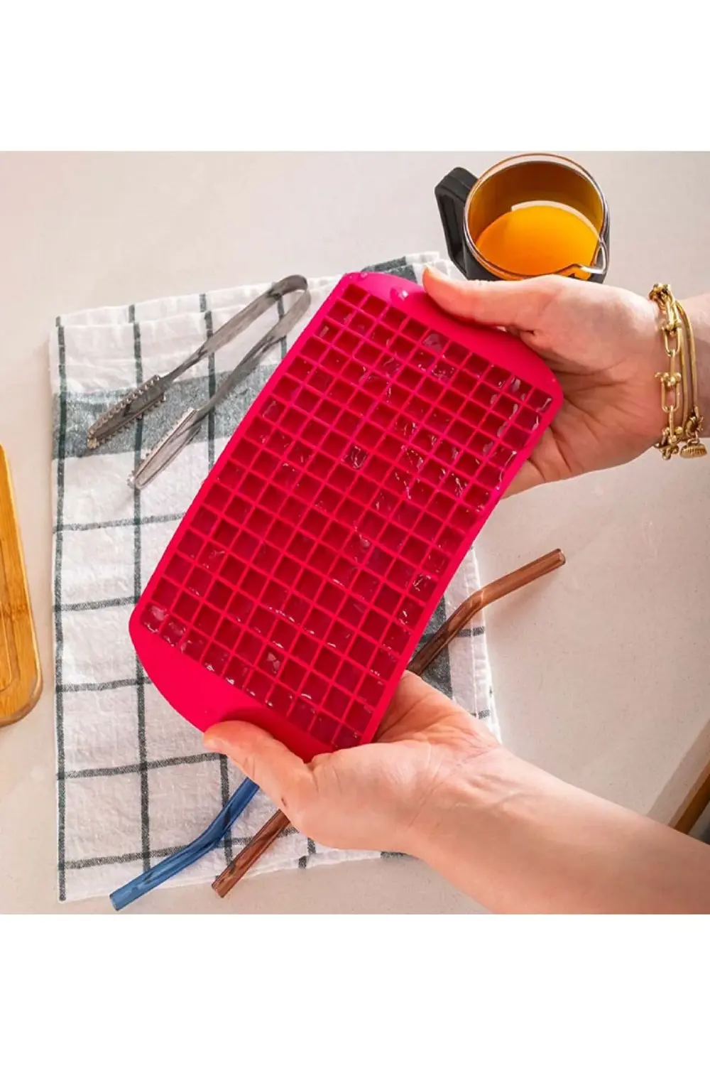 160'lı Mini Buz Kalıbı İçecek Kokteyl Buzu Mini Kare Kırık Buz Bu