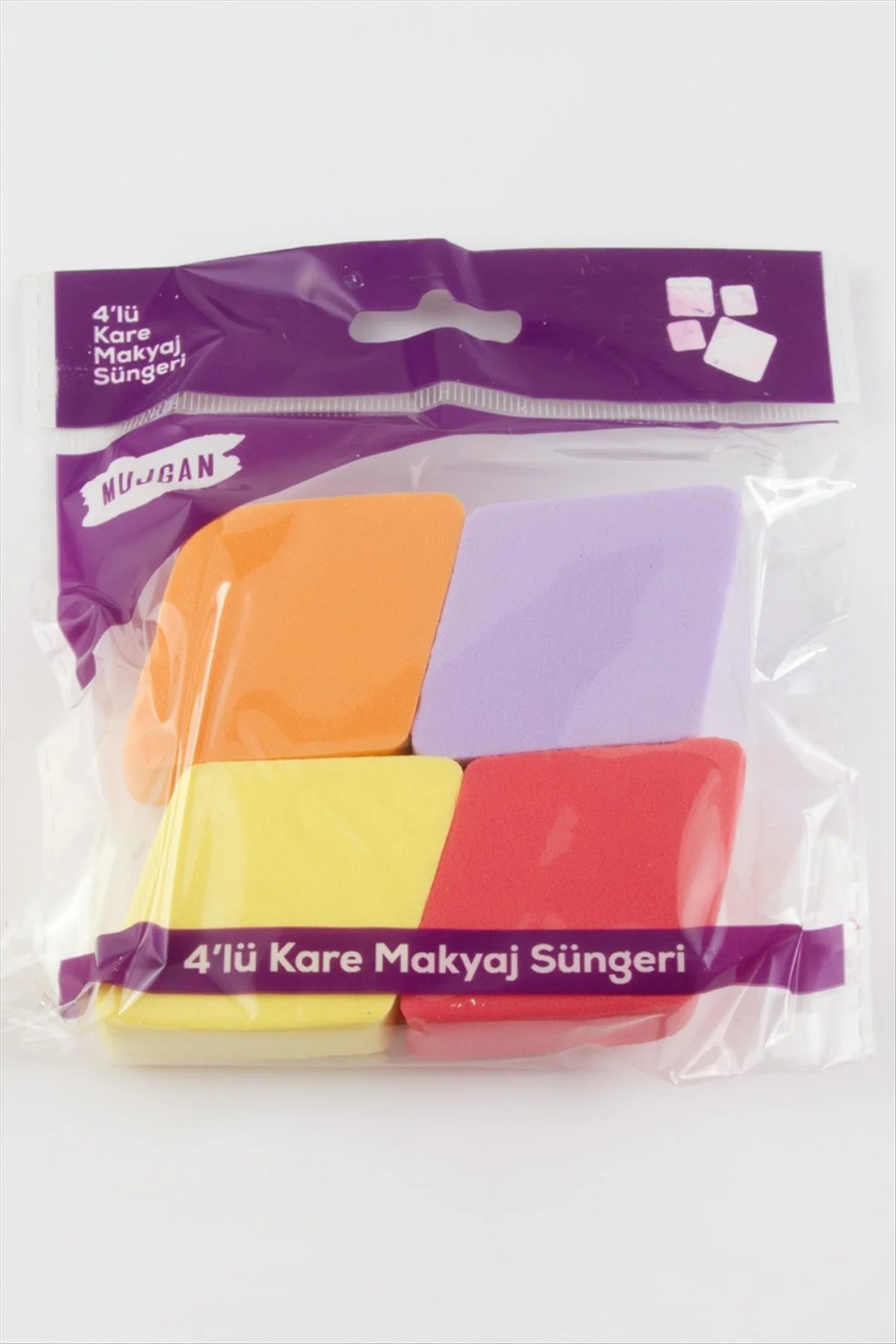 1613609749 4 Adet Kare (210936) Makyaj Süngeri-Renkli