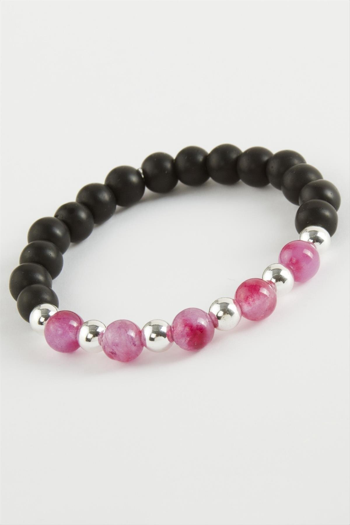 1613823749 Ceyt Onix (222338) Doğaltaş Bileklik-Pembe