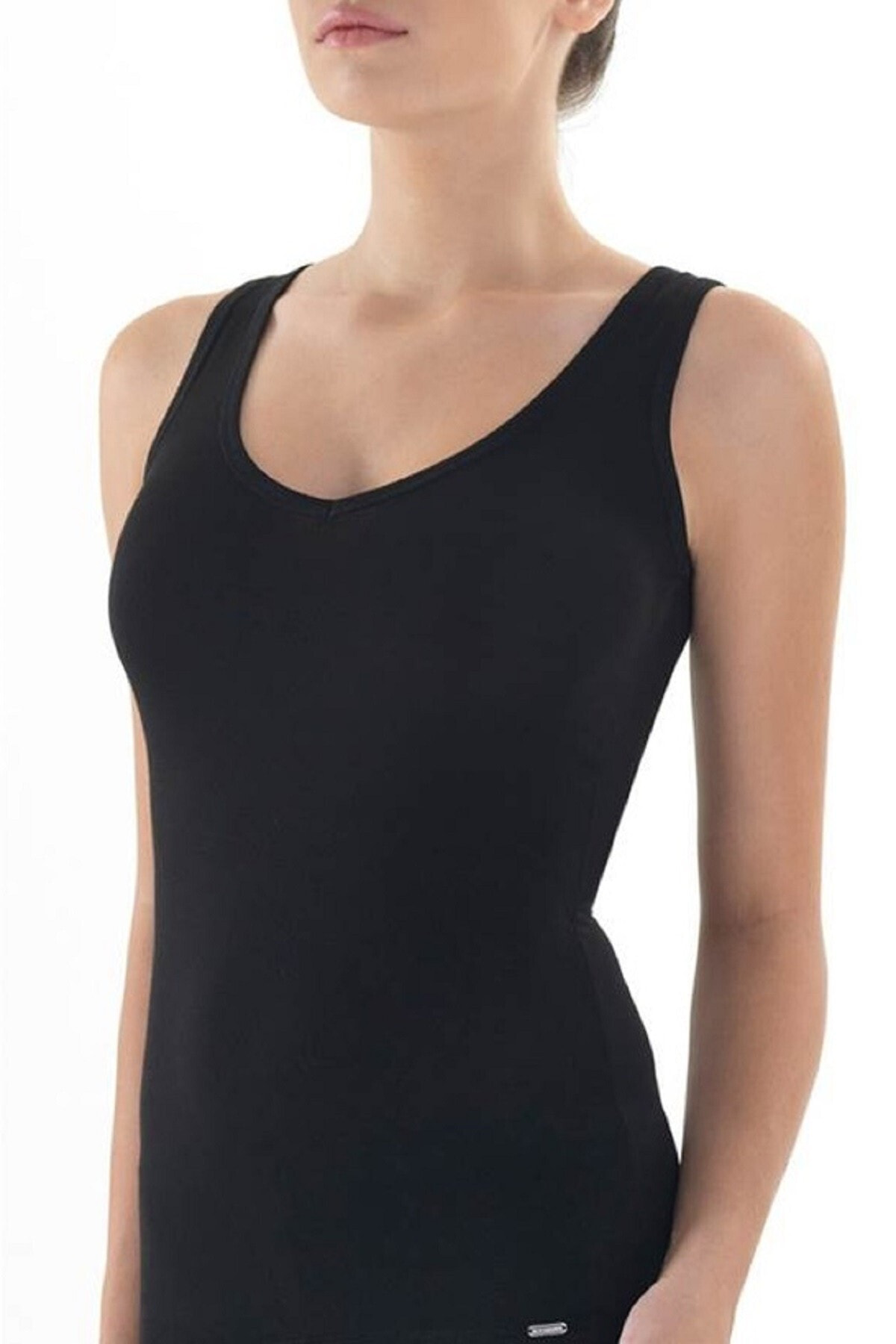 Blackspade 1623 Silver %94 Modal Kadın V Yaka Kalın Askılı Atlet