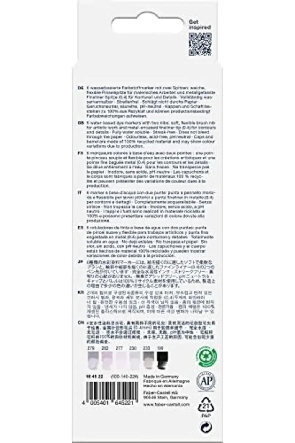 164522 - Goldfaber Aqua Dual Marker, gri tonlarında, fırça uçlu v