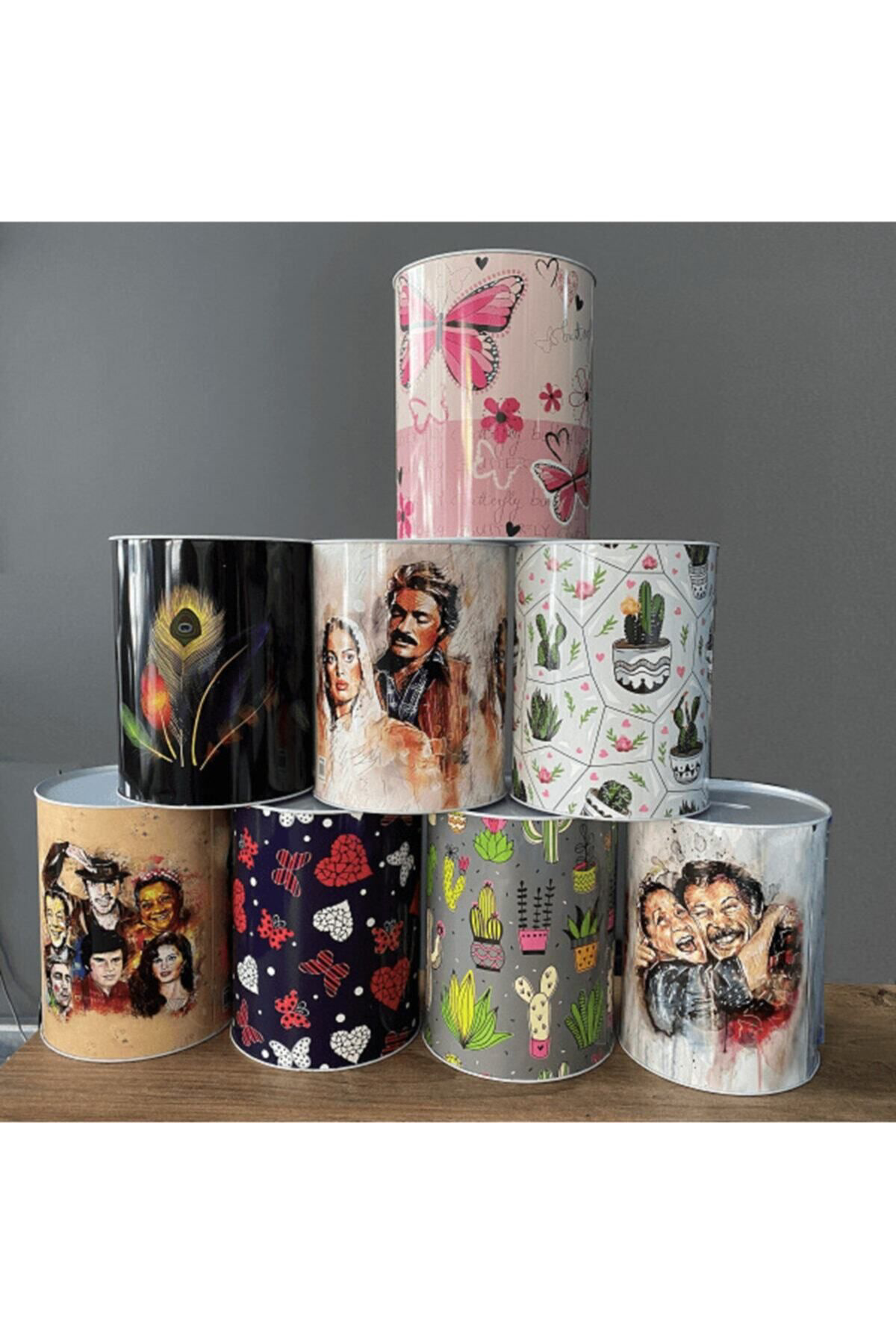 Atlas 16,5X20,5 Cm Lazer Baskili Metal Kumbara Büyük 2 Adet