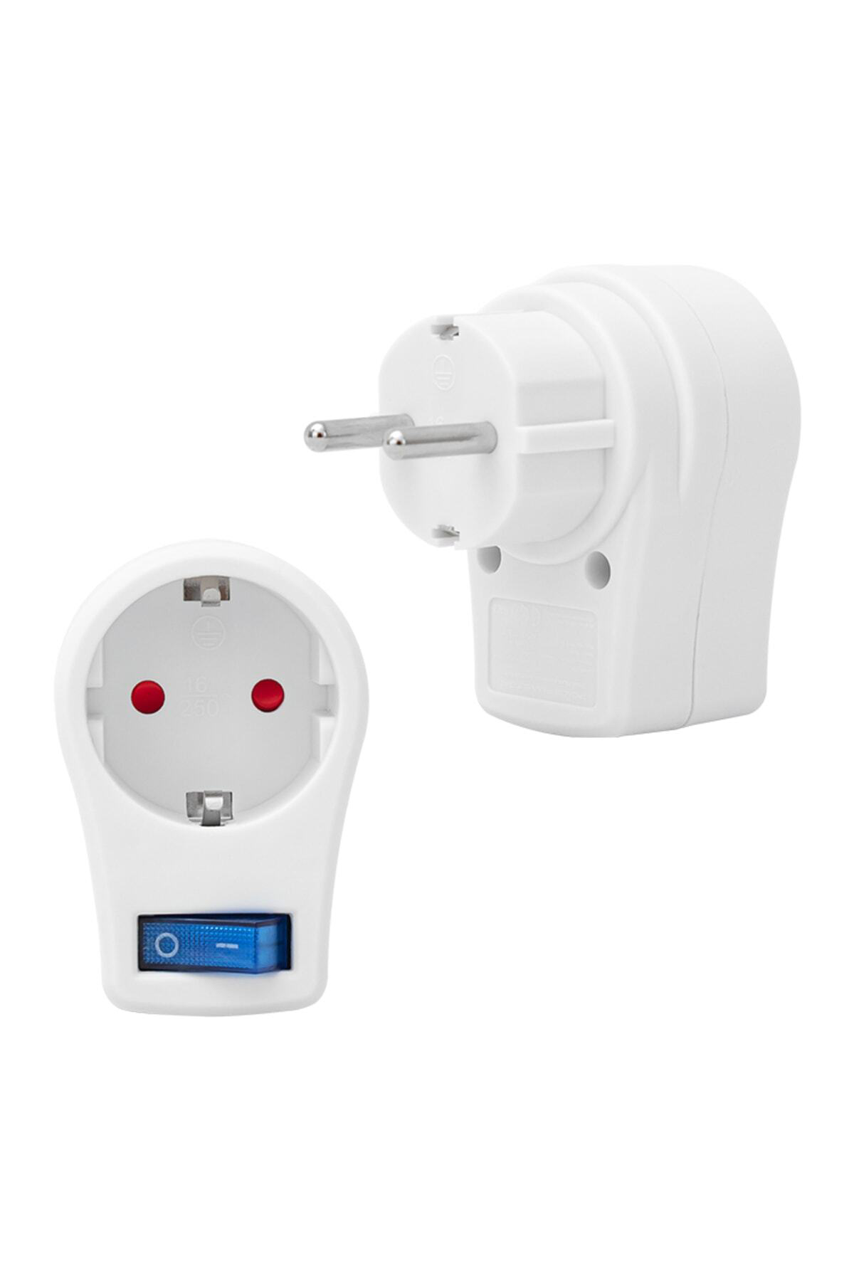 16816 Tekli Beyaz Anahtarlı Akım Korumalı Priz (10a-2510w) (inter 16816 Tekli Beyaz Anahtarlı Akım Korumalı Priz (10a-2510w) (inter
