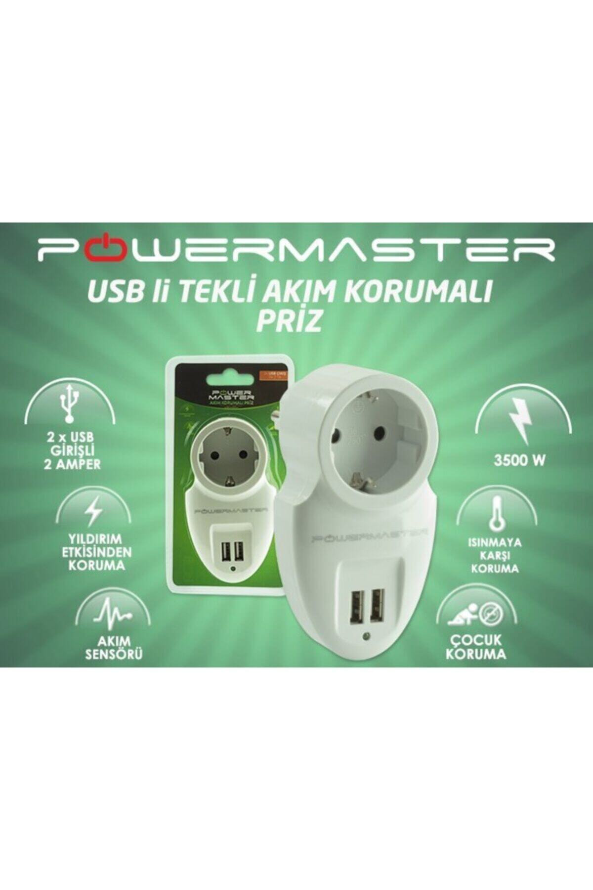 16895 Çift Usb'li Tekli Akım Korumalı Priz (16a 3500w)