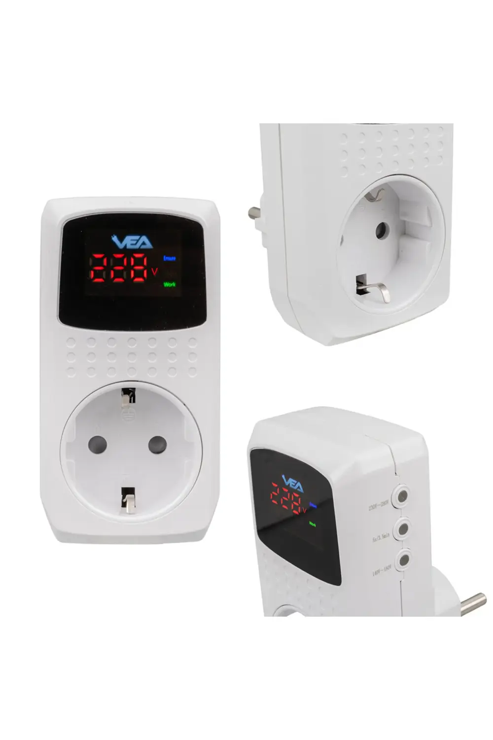 16A 3520W TEKLİ DİJİTAL GÖSTERGELİ AKIM KORUMALI PRİZ (5258)